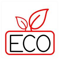 Eco and environment icon concept in red line color vector