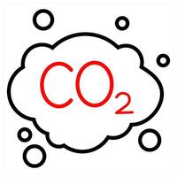 CO2 and ecology icon concept in red line color vector