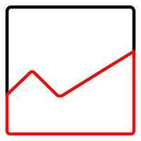 Sales and Chart icon concept in red line color vector