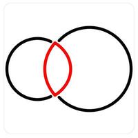 Infographic Circles and diagram icon concept in red line color vector