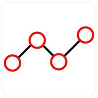 Statistics and diagram icon concept in red line color vector