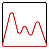 Financial Diagram and diagram icon concept in red line color vector
