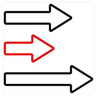 Horizontal Bars and diagram icon concept in red line color vector