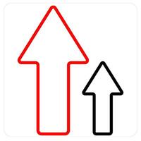 High Investment and diagram icon concept in red line color vector