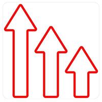 Low Sales and diagram icon concept in red line color vector