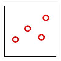 Dots Chart and diagram icon concept in red line color vector