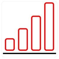 Sales Analytics and diagram icon concept in red line color vector