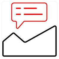 Detailed Analytics and diagram icon concept in red line color vector