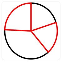 Pie Chart and analysis icon concept in red line color vector
