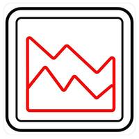 Analytics and analysis icon concept in red line color vector