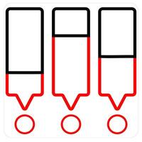 Daily Statistics and chart icon concept in red line color vector
