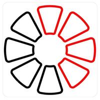 Percentage Segment and diagram concept in red line color vector