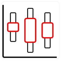 Analytics and diagram icon concept in red line color vector