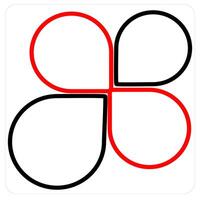Flower Chart and chart icon concept in red line color vector