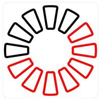 Pie chart and icon diagram concept in red line color vector