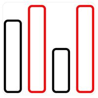Sales Analytics and statistics icon concept in red line color vector