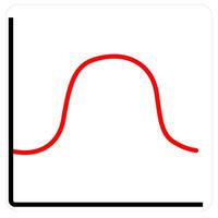 Finance Report and bar chart icon concept in red line color vector