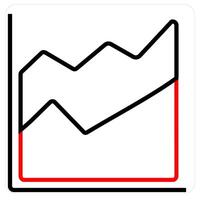 Infograph and Analiticscareer icon concept in red line color vector