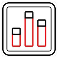 Productivity and growth icon concept in red line color vector