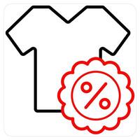 Sale and offer icon concept in red line color vector
