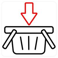 Cart and trolley concept in red line color vector