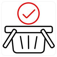 Cart and trolley icon in red line color vector