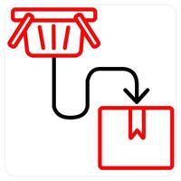Checkout and invoice in red line color vector