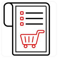 Item List and list in red line color vector