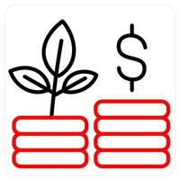 Income Expenditure and budget icon concept in red line color vector