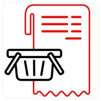 Cart Items and items concept in red line color vector
