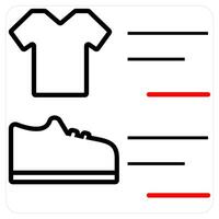 Online Shop icon concept in red line color vector
