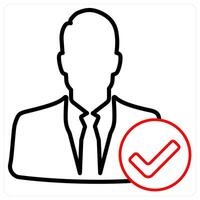Remove Profile icon concept in red line color vector