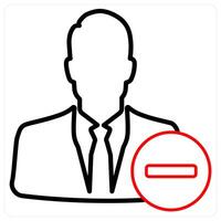 Favorite Profile and profile icon in red line color vector