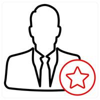 Delete Profile icon concept in red line color vector