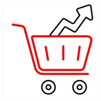 Ecommerce icon concept in red line color vector