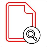 Search File icon concept in red line color vector
