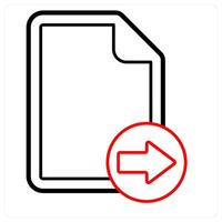 Send File icon concept in red line color vector