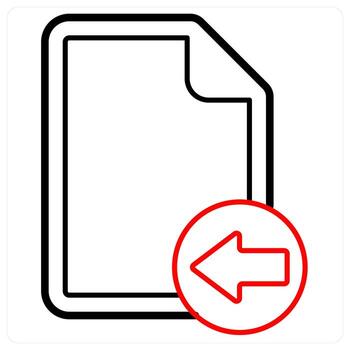 Received File icon concept in red line color vector
