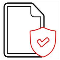 File Security icon concept in red line color vector