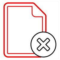 Wrong File icon concept in red line color vector