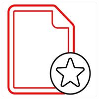Star File icon concept in red line color vector
