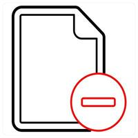 Remove File icon concept in red line color vector