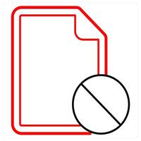 Delete File icon concept in red line color vector