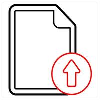 Upload File icon concept in red line color vector
