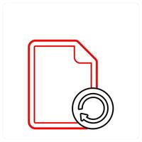 Update File icon concept in red line color vector