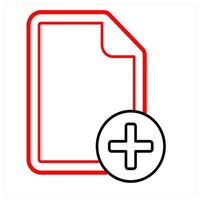 Add File icon concept in red line color vector