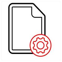 File Setting icon concept in red line color vector