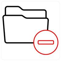 Remove Folder icon concept in red line color vector