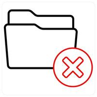 Delete Folder icon concept in red line color vector