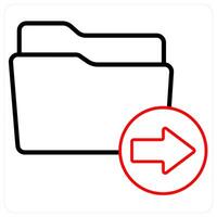 Send Folder icon concept in red line color vector